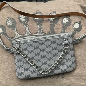 Michael Kors Grey MK Signature Fanny Pack Belt Bag